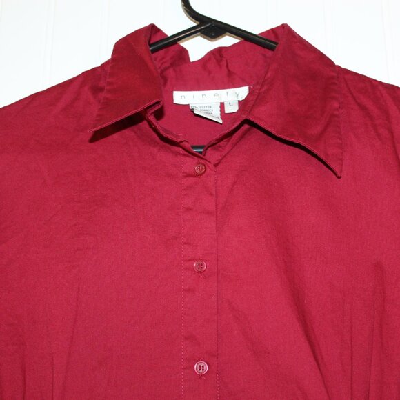 Ninety Burgundy Blouse Size Large - Picture 5 of 9